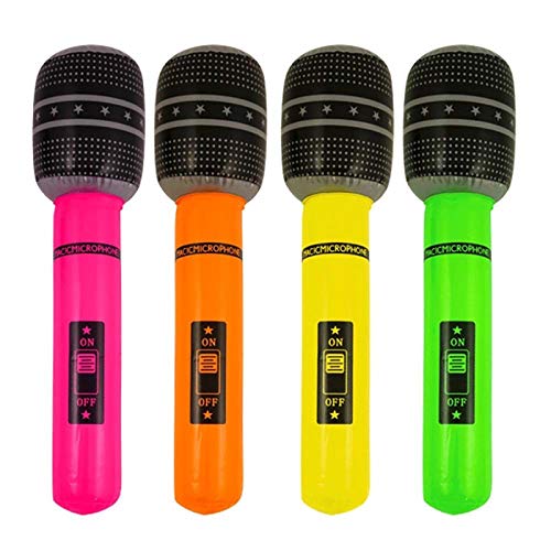 Henbrandt - Micrófono hinchable, se vende como uno solo (4 colores para elegir como se muestra en la imagen)
