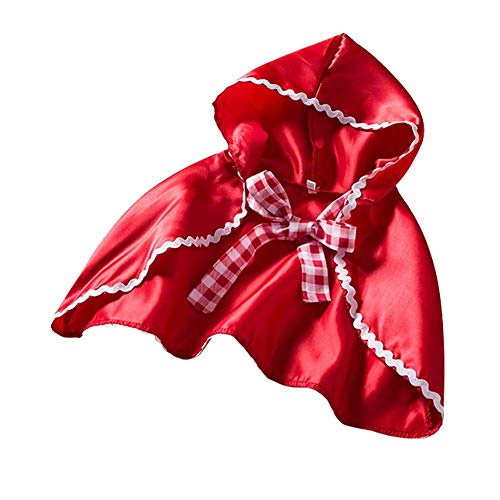 IBTOM CASTLE Disfraz de Caperucita Roja Traje del Vestido Niña Bebé Ropa Recien Nacido con Capa Vestido Infantil Deluxe Princesa de Niñas para Fiesta Carnaval Cumpleaños Cosplay Rojo 3-4 Años