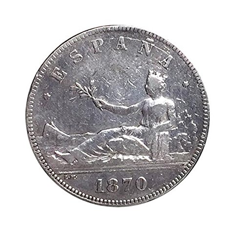 IMPACTO COLECCIONABLES Monedas Antiguas - España 5 Pesetas de Plata de 1870. República