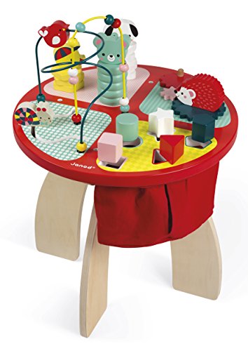 Janod- Baby Forest Mesa de Actividades, Multicolor, 40 x 40 x 56 cm (Jura Toys J08018) , color, modelo surtido