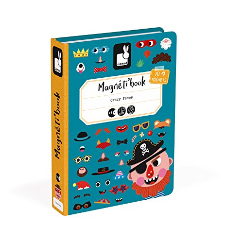Janod - Magneti'Book Crazy Faces juguete educativo, Niños (J02716)
