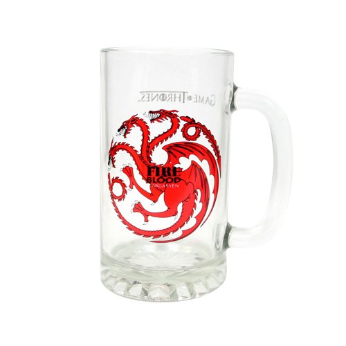 Juego de Tronos SDTSDT27344 - Jarra para cerveza de cristal, diseño Targaryen"Fire And Blood" (SD Toys SDTSDT27344) - Jarra Fire and Blood Targaryen