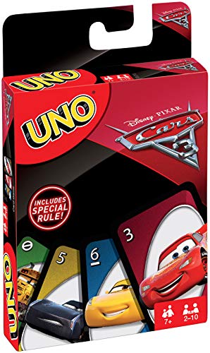 Juegos Mattel-Cars Uno, Juego de Cartas (FDJ15)