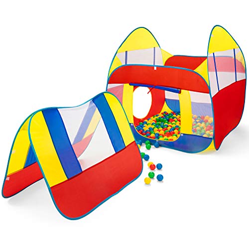 KIDUKU® Tienda de Juegos Infantil 300 Bolas | Piscina de Bolas | Carpa de Tela para Niños Pop Up + Bolsa para Transportar - Uso Interior y Exterior