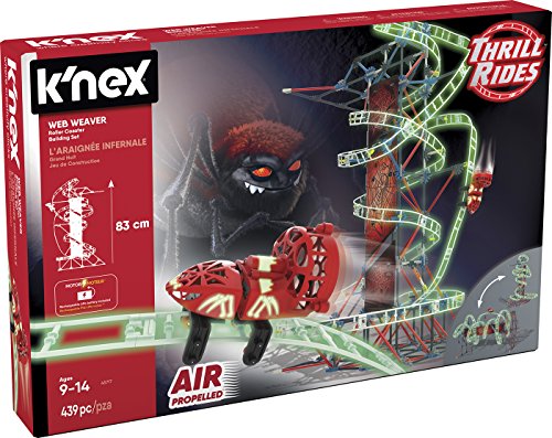 K'nex Knex Thrill Rides Montaña Rusa Web Weaver 399 Piezas 2 Posiciones Fluorescente (con Motor) (Fábrica de Juguetes 41229)