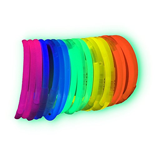 La Vida en Led 100 Pulseras Luminosas Glow Pack Multicolor Conectores extralargos Entrega 1-3 DÍAS