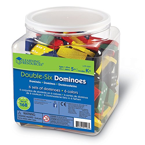 Learning Resources- Juego de dominó Doble Seis con fichas de Madera, Color (LER0287) , color/modelo surtido