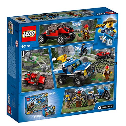 LEGO City Police - Caza en la Carretera, Juguete de Policía de Construcción con Todoterreno y Moto para Niños y Niñas de 5 a 12 Años, Incluye Minifiguras de Agentes de Policía (60172)