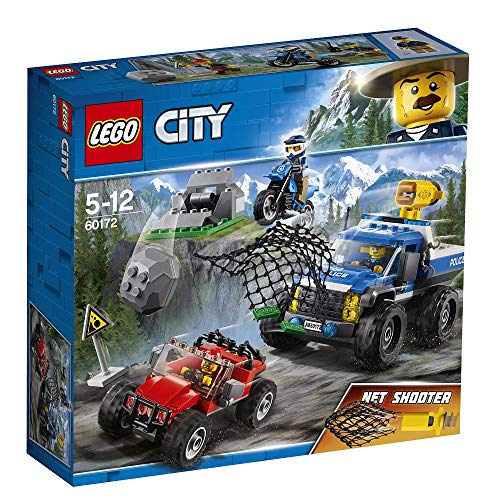 LEGO City Police - Caza en la Carretera, Juguete de Policía de Construcción con Todoterreno y Moto para Niños y Niñas de 5 a 12 Años, Incluye Minifiguras de Agentes de Policía (60172)