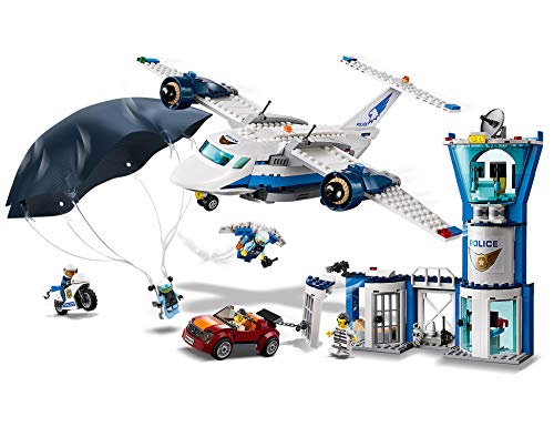 LEGO City Police - Policía Aérea: Base de Operaciones, Juguete de Avión y Aventuras para Construcción, Incluye Paracaídas Eyectable (60210)