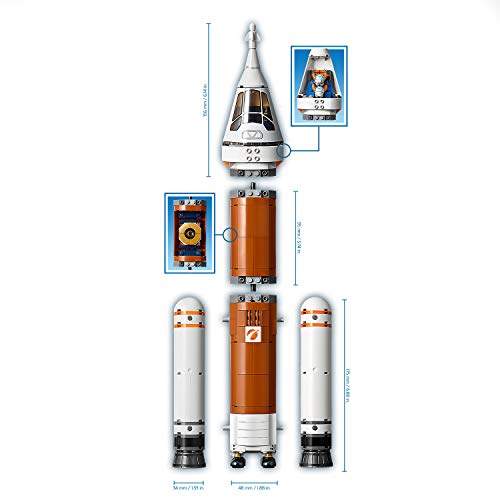 LEGO City Space Port - Cohete Espacial de Larga Distancia y Centro de Control, Juguete de Construcción Inspirado en la NASA con Minifiguras de Científicos y Astronautas, Expedición a Marte (60228)
