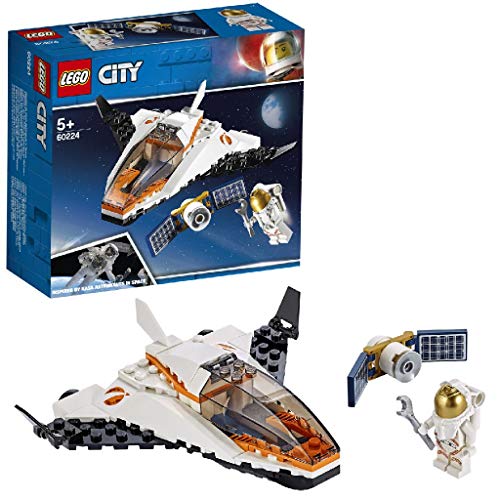 LEGO City Space Port - Misión: Reparar el Satélite, set de Construcción Inspirado en la NASA con Mini Lanzadera Espacial de Juguete, Serie Expedición a Marte (60224)
