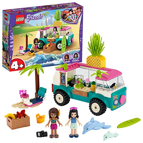 LEGO Friends - Bar de Zumos Móvil, Juguete de Construcción, Incluye Figura de Emma, dos Delfines y Piezas para Recrear una Playa, a Partir de 4 Años (41397)