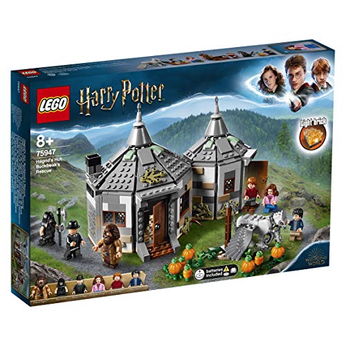 LEGO Harry Potter - Cabaña de Hagrid Rescate de Buckbeak, Juguete de Construcción con Hipogrifo, Incluye Minifiguras de Harry, Ron y Hermione (75947)