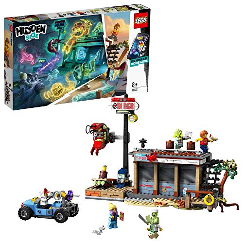 LEGO - Hidden Side Ataque al Shrimp Shack Juguete de construcción con realidad aumentada, incluye un local y un coche para crear aventuras, Novedad 2019 (70422)