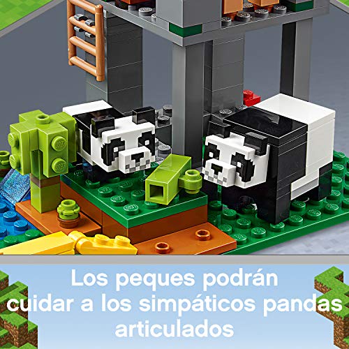 LEGO Minecraft - El Criadero de Pandas, Set de Construcción Inspirado en el Videojuego, Juguete para Recrear las Aventuras de los Personajes, Incluye Minifigura de Alex, Set a Partir de 7 Años (21158)