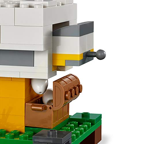 LEGO Minecraft - Gallinero, Juguete Educativo de Construcción del Videojuego con Muñecos de Lobo y Alex para Niños y Niñas de 7 a 14 Años (21140)