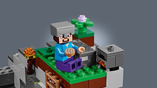 LEGO Minecraft - La Cueva de los Zombis, Juguete de Construcción Inspirado en el Videojuego, Incluye Personajes como Steve y un Zombie, Set a partir de 7 años (21141)