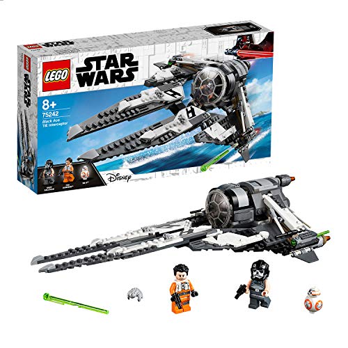 LEGO Star Wars - Interceptor TIE Black Ace, juguete de construcción de Nave Espacial de La Guerra de las Galaxias, Incluye Minifiguras de Griff, Poe y BB-8 (75242)