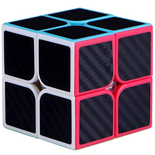 Maomaoyu Cubo Magico 2x2 2x2x2 Profesional Puzzle Cubo de la Velocidad Fibra De Carbono Negro