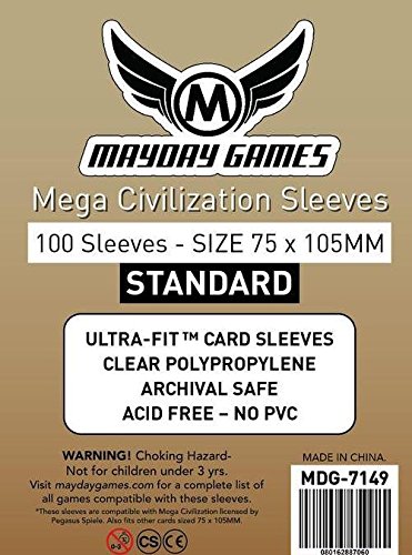 Mayday Mega Civilization Sleeves (75x105mm) - 100 Standard Sleeves