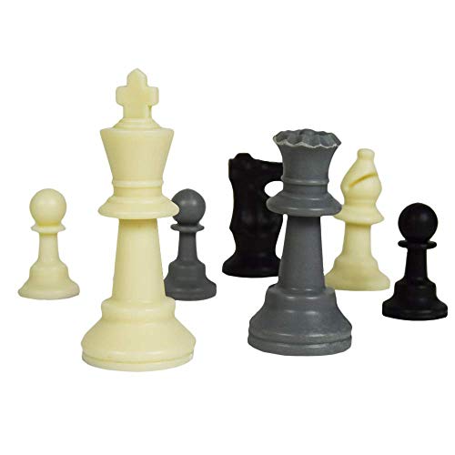 Mikamax - Ajedrez para Tres - Chess for Three - Ajedrez para 3 Personas - Negro y Gris - ø 55cm