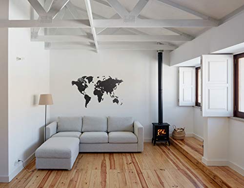 MiMi Innovations - Puzzle de madera de lujo World Map True Puzzle 150 x 90 cm - Negro
