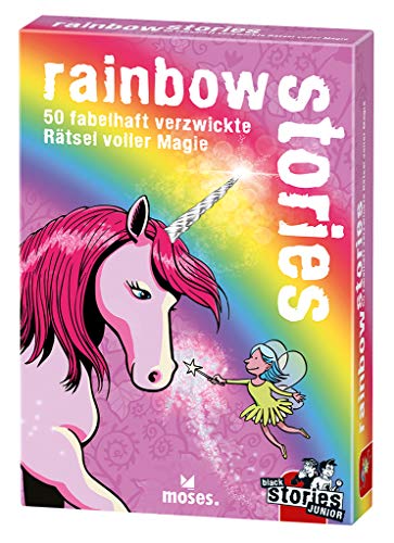 Moses. 100071 Rainbow Black Stories Junior | 50 fabelhaft verzwickte de Magia, el Misterio Tarjeta Parte a Partir de 8 años, Multicolor