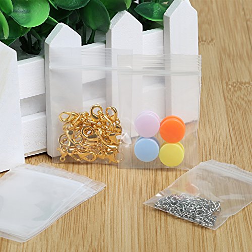 Naler 200 Bolsas de Plástico Transparente con Cierre Hermético Reutilizable para Alimentos Regalos Joyerías (5x7cm)