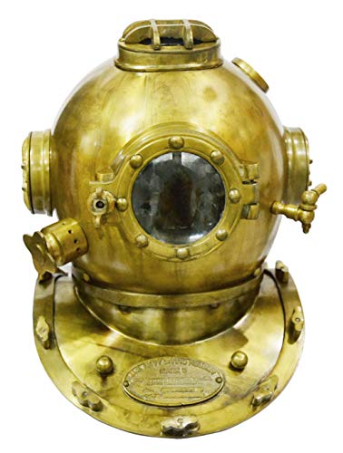 Nauticalmart Scuba Diving Divers Helmet U.s Navy Mark V Solid Steel Original Antique 18 by NAUTICALMART
