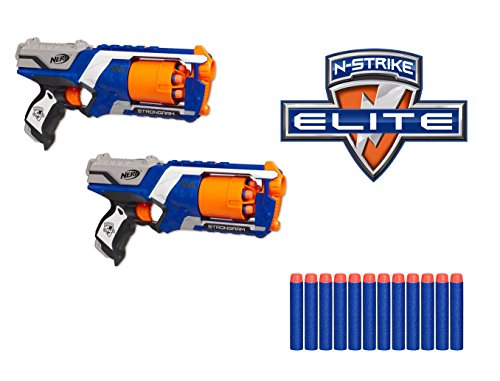 Nerf N-Strike Elite Disruptor, Pack de 2 Pistolas con Capacidad de 6 Dardos en el Tambor rotatorio