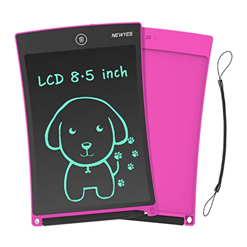 NEWYES 8,5" Tableta de Escritura LCD | Tablet para niños | Ideal como Pizarra Digital para Aprender a Leer y Escribir | Juguete Educativo (Rosa)