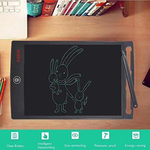 NOBES Tableta de Escritura LCD 8.5 Inch, LCD Tablero de Dibujo Gráfica Pizarra Magica de Mensaje Memo Pad Electrónico, Juguetes Regalos para Niños,Clase,Oficina,Casa,Cocina (Grey)
