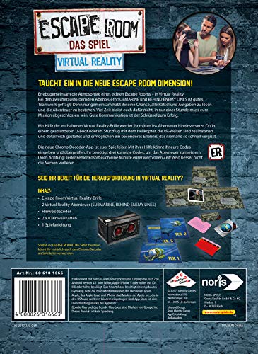 Noris 606101666- Escape Room Ampliación Virtual Reality – Familia y Juego de Sociedad para Adultos – Incluye Gafas VR – Se Puede Jugar por sí Mismo – a Partir de 14 años