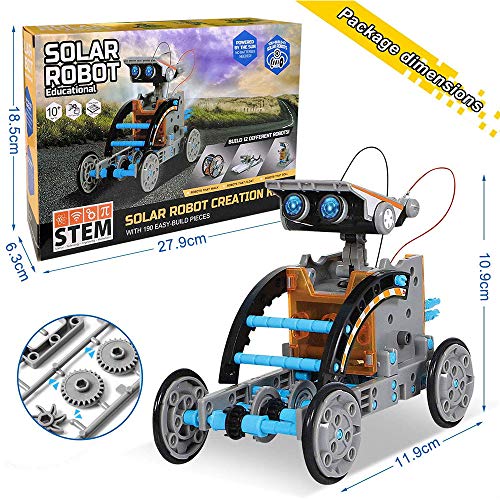 OFUN Juguete Robot Stem, 12 en 1 Robot Solar Divertido Juego Creativo Juegos educativos DIY para niños +8 Años, El Mejor Juguete de Regalo para niños