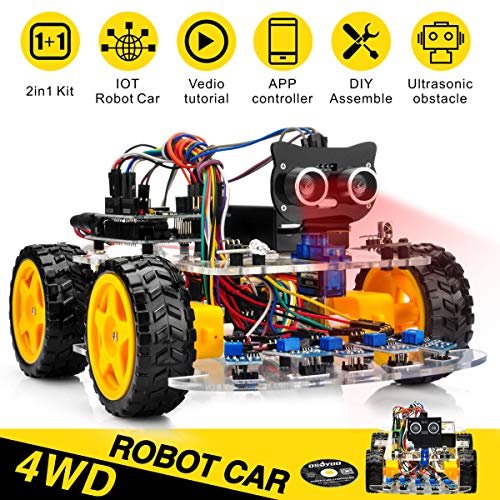 OSOYOO Robot Car Starter Kit for Arduino UNO | STEM Remote Control App Educational Motorized Robotics for Building, Programming & Learning How to Code | IOT Mechanical DIY Coding for Kids Teens Adults