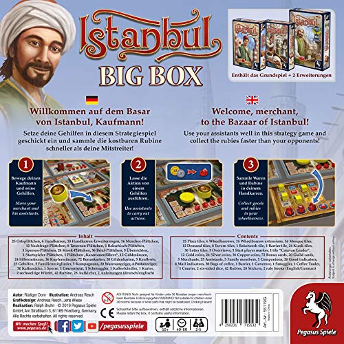 Pegasus Spiele 55119G Istanbul Big Box Kennerspiel Des Jahres 2014 - Juego de Mesa (Contenido en alemán)