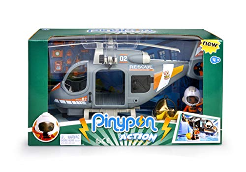 Pinypon Action - Helicóptero de Rescate con 1 Figura con Accesorios, niñas de 4 a 8 años (Famosa 700015350)