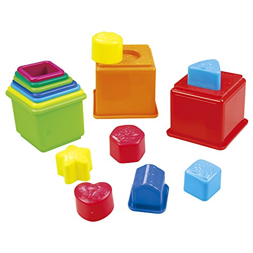 PlayGo - Set cubos apilables y figuras geométricas, 16 piezas (44286)