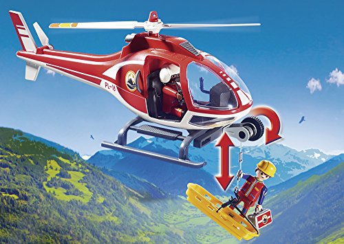 PLAYMOBIL- Bergretter-Helikopter Helicóptero de Rescate de Montaña, Multicolor, única (9127)