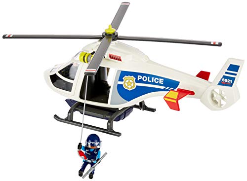 PLAYMOBIL City Action Helicóptero de Policía con Luces LED, a Partir de 4 Años (6921)