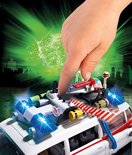 PLAYMOBIL Ghostbusters Ecto-1 con Módulo de Luz y Sonido, a Partir de 6 Años (9220)