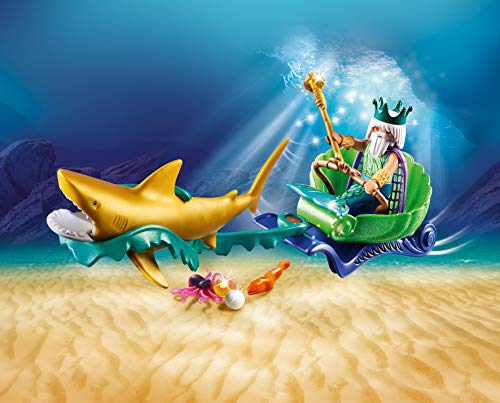 PLAYMOBIL Magic Rey del mar carruaje, Color carbón (70097)