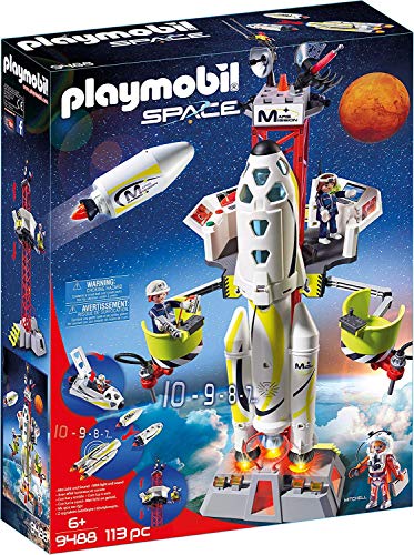 PLAYMOBIL Space Cohete con Plataforma de Lanzamiento, A partir de 6 años (9488)