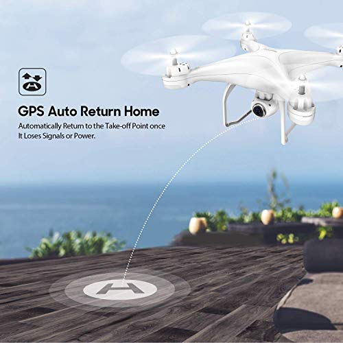 Potensic T25 GPS Drone, FPV RC Drone con Cámara 1080P HD WiFi Vídeo en Vivo, Retorno Automático a Casa, Control de Altitud, Sígueme, con 2 Baterías y Maletín