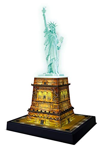 Ravensburger - Puzzle Building 3D Night Edition: Estatua de la Libertad (12596) , color, modelo surtido