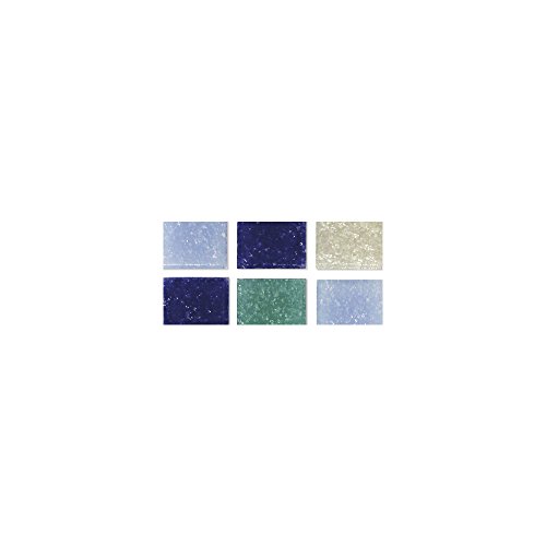 Rayher Piedras de Mosaico, Tonos-Azules, 1x1cm, (Aprox. 1300 Unidades), Cubo 1Kg