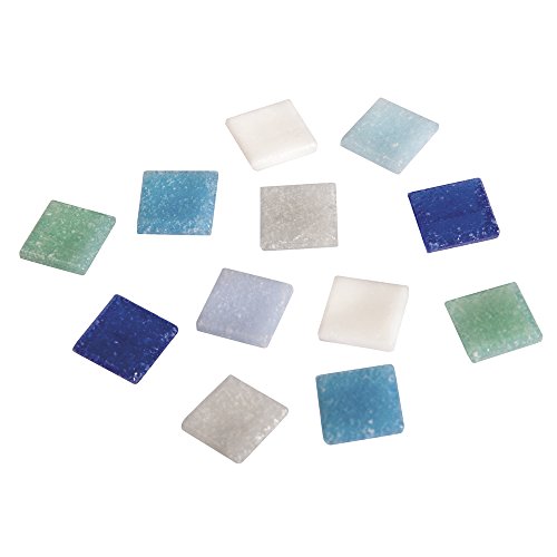 Rayher Piedras de Mosaico, Tonos-Azules, 1x1cm, (Aprox. 1300 Unidades), Cubo 1Kg