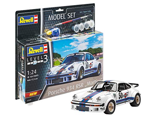 Revell- Model Set Porsche 934 RSR Martini Kit plástico, Multicolor, 1/100 (67685)