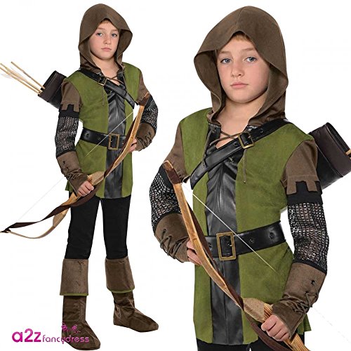Robin Hood Boys Fancy Dress Prince of Thieves Book Day Kid Childrens Costume New (Small Ages 6-8 Years)